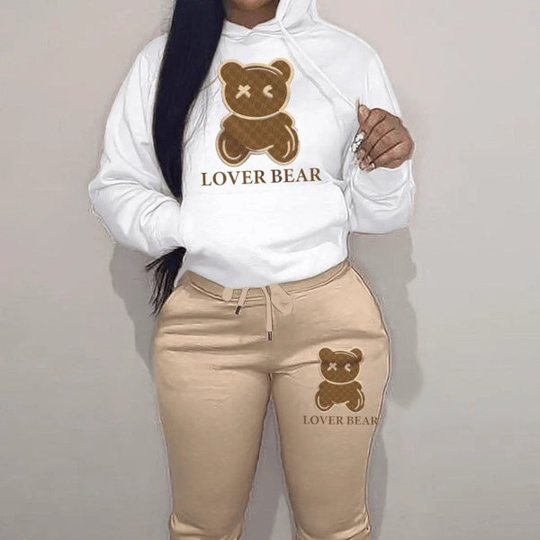 Lovely Bear Letter Print Suits